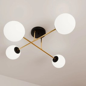 Lampadario da Soffitto MAGNUM 4 in Acciaio e Vetro 4xE14