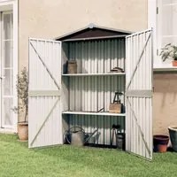 Capanno da Giardino Marrone 116x45x175 cm in Acciaio Zincato 46304