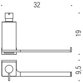 Colombo Look b1674 Porta Salviette bidet con dispenser spadisapone liquido a muro in Vetro Acidato Naturale cromo