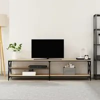 Mobile TV Rovere Sonoma 200x40x50cm Legno Multistrato e Metallo 826740