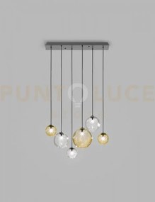 Puppet sospensione l6 multicolore 2 nero opaco 6 luci attacco g9