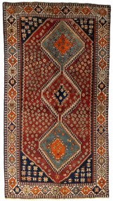 Shiraz Tappeto 270x150 Rosso (Iran) Annodato A Mano