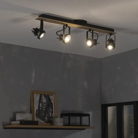 Faretto decorativo senza fonte luminosa TECHNIC in ferro nero GU10 INSPIRE 4 luci