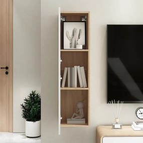 Mobile TV Bianco Rovere Sonoma 30,5x30x110 cm Legno Multistrato