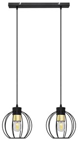 Lampadario a sospensione con filo STARLIGHT 2xE27/15W/230V nero/oro