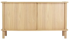 Cassettiera di colore naturale in rovere massiccio con ante scorrevoli 135x73,5x48 cm Italic – UMAGE