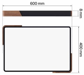 Plafoniera LED Rettangolare 30W CCT, 60x40cm, Legno/Nero - OSRAM LED Colore Bianco Variabile CCT