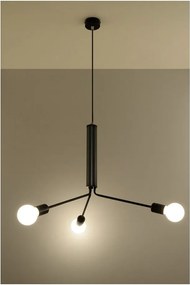 Lampadario nero con paralume in metallo ø 74 cm Donato – Sollux