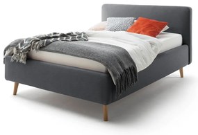 Letto matrimoniale imbottito color antracite con contenitore con rete inclusa 140x200 cm Mattis – Meise Möbel