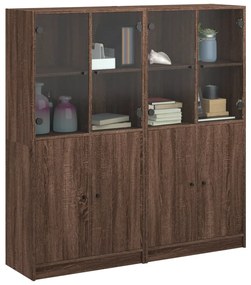 Libreria ante rovere marrone 136x37x142 cm in legno multistrato