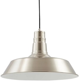 Lampada a sospensione Lindby Laylan, nichel/bianco, Ø 46 cm, metallo