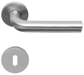 Maniglia su rosetta con bocchetta tonda FORMANI  Eclipse DR100 in inox argento satinato
