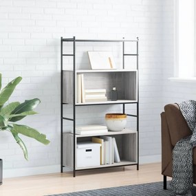 Libreria Grigio Sonoma 80x30x145,5 cm Legno Multistrato e Ferro