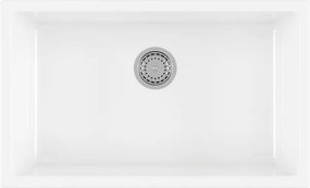 Lavello integrato 1 vasca in ceramica bianco GALASSIA Ceramica L 46 x L 76 cm