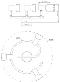 Globo 57917-3N - Faretto  MASON 3xGU10/25W/230V nero/argento