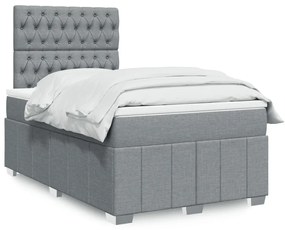 Giroletto A Molle Con Materasso Grigio Chiaro 120x200cm Tessuto /