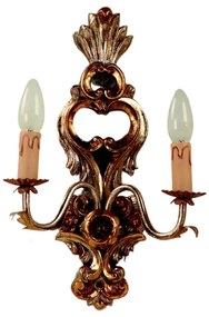 Applique In Legno Classico Argento Mecca 2 Luci Aquila