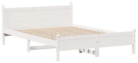 Letto senza materasso bianco 140x190 cm legno massello di pino