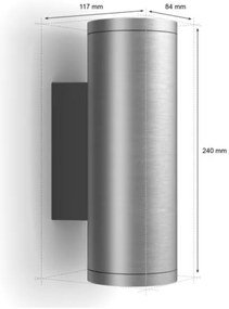 Philips 17463/47/P7 - LED RGBW Lampada da esterno Hue APPEAR 2xLED/8W/230V IP44