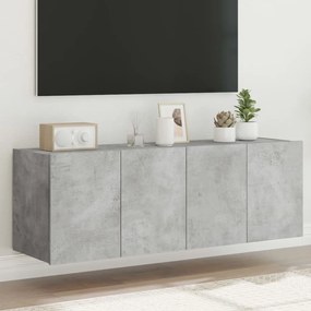Mobili Tv A Parete Con Luci Led 2pz Grigio Cemento 60x35x41 Cm /