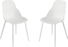 Sedia in polipropilene Bianco con gambe in metallo - MILA 2 sedie