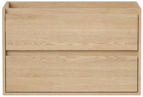 Mobile sotto lavabo sospeso 80 cm Placcatura rovere - MILIPAM