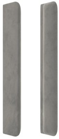 Testiera ad orecchio grigio chiaro 203x16x118/128 cm in velluto