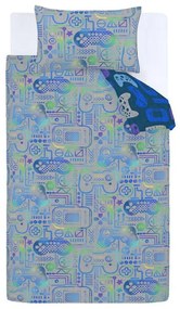 Biancheria da letto per bambini blu/grigia in microfibra per letto singolo 135x200 cm Gamer – Catherine Lansfield