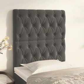 Testiera 2 Pz Grigio Scuro 80x7x78/88 Cm İn Velluto /
