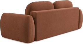 Divano color terracotta allungabile/con contenitore con rivestimento in bouclé 266 cm Pele – Makamii