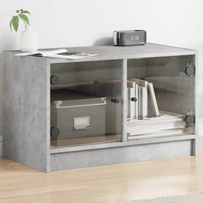 Mobile porta tv con ante in vetro grigio cemento 68x37x42 cm