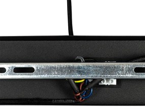 Lampadario Art Déco nero e vetro fumé 3 luci - Pallon