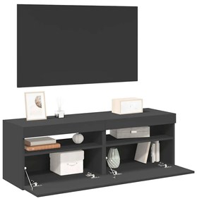 Mobili Porta Tv Con Luci Led 2 Pz Grigi 60x35x40 Cm /