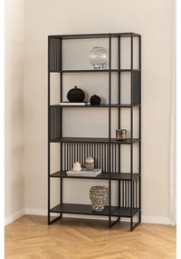 Libreria nera in pietra 85x185 cm Strington - Actona