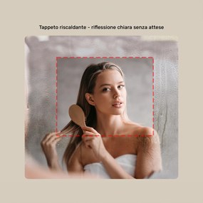 Specchio dagli angoli arrotondati con illuminazione LED in una cornice nera in alluminio