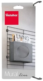 Componente in tessuto grigio - scatola portaoggetti 24x9 cm Mural - Metaltex