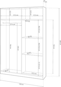 Armadio Bianco con 2 Ante Scorrevoli 120x50x200h