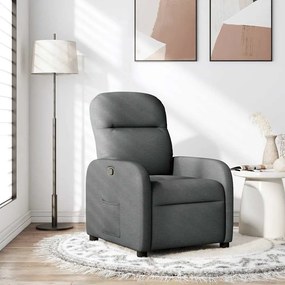Poltrona Reclinabile İn Tessuto Grigio Scuro /