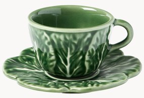 Set di 4 tazzine da caffè XS con piattini dipinte a mano Cabbage