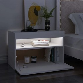 Comodini con luci led bianco 60x35x40 cm in legno multistrato