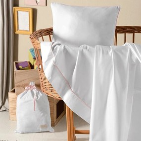 Lenzuola carrozzina per neonato Maestri Cotonieri Prince  Colore Bianco/Rosa