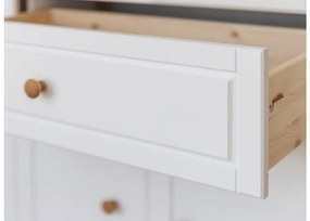 Vetrina legno massello pino due ante bianca naturale shabby