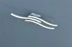 Route plafoniera led 15w 1500lm, 3000k 3 bacchette ondulate acciaio...