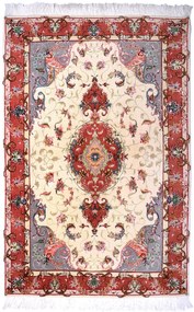 Tabriz Tappeto 150x100 Beige (Iran) Annodato A Mano