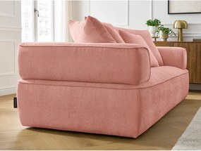 Divano rosa con rivestimento in ciniglia 237 cm Whesley – Bobochic Paris