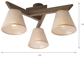 Brilagi - Plafoniera LED ANTHONY 3xE14/40W/230V rovere noce/beige