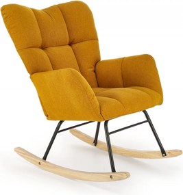 Poltrona a dondolo Vasco senape H94 cm