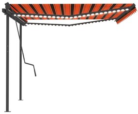 Tenda Automatica con Sensore Vento e LED 4x3,5m Arancio Marrone