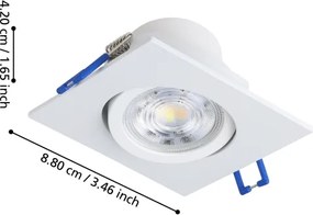 Eglo 902328-SET 3x LED faretti da incasso per soffitto SALICETO LED/6,4W/230V 8,8x8,8cm bianco