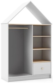 Armadio a giorno bianco per bambini 110x180 cm Estefania - Marckeric